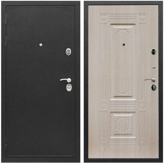 Дверь входная Graf Престиж Черный шелк / МДФ 6 мм ФЛ-2 Дуб беленый
