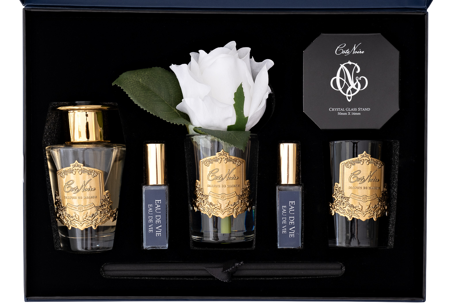 Набор подарочный Eau de vie - диффузор 90мл, роза искусств., спрей 2*5мл, свеча75гр Garda Decor 96CN-GP004