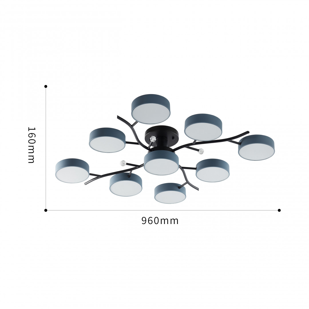 Светильник светодиодный 256606/8+1 Bk/Gr Arte Milano