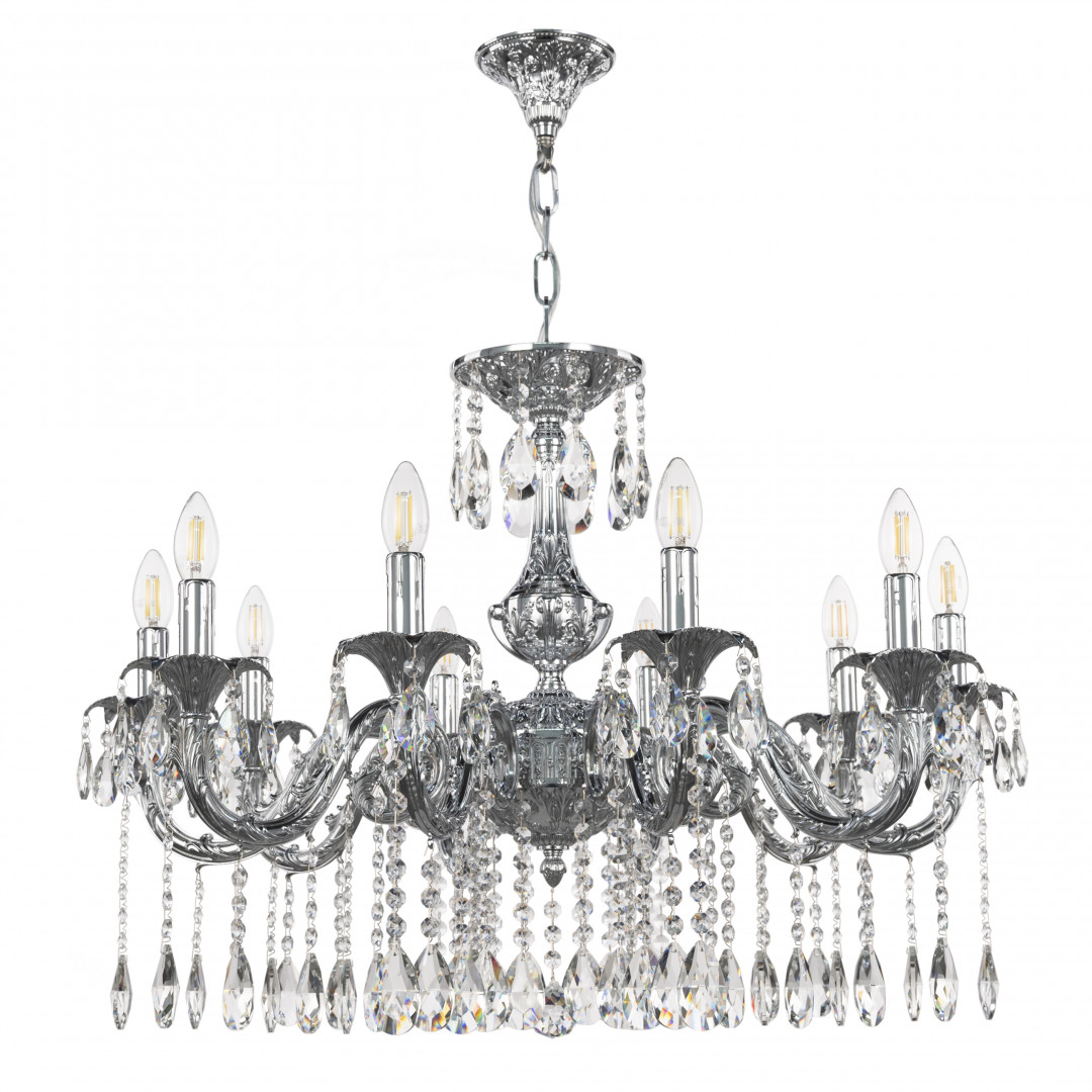 Люстра с хрустальными подвесками AL79101/10/250 A Ni Bohemia Ivele Crystal