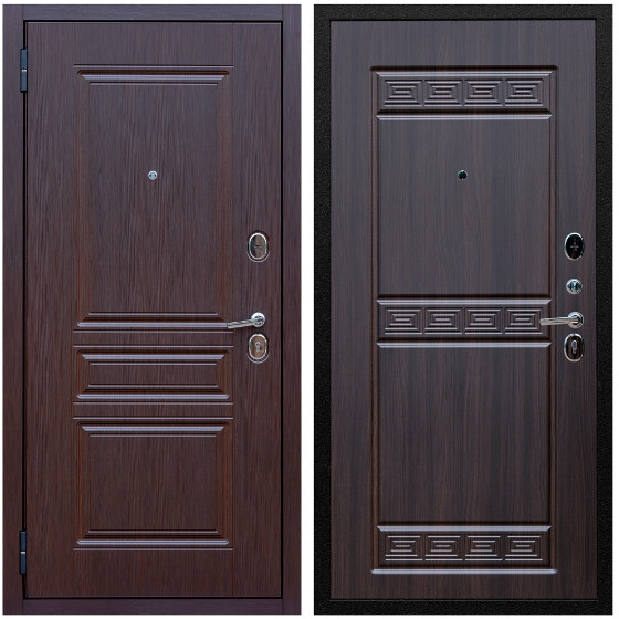 Дверь входная Graf Экстра МДФ 10 мм ФЛ-243 Лиственница шоколад / МДФ 10 мм ФЛ-242 Эковенге