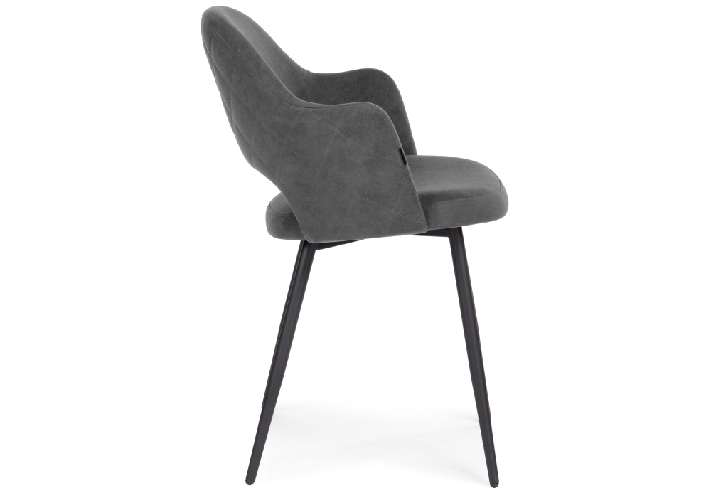 Стул Woodville Гутрид прошивка ромбы сзади темно-серый / черный 504182