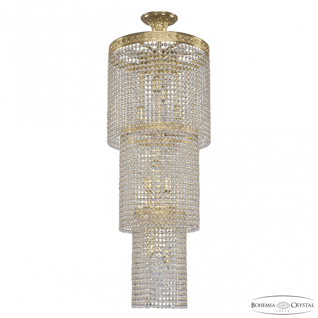 Люстра каскад хрустальная 83301/40IV-100 G Bohemia Ivele Crystal