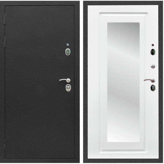 Дверь входная Graf Люкс ТП-70 Черный крокодил / МДФ 16 мм ФЛЗ-120 Ясень белый