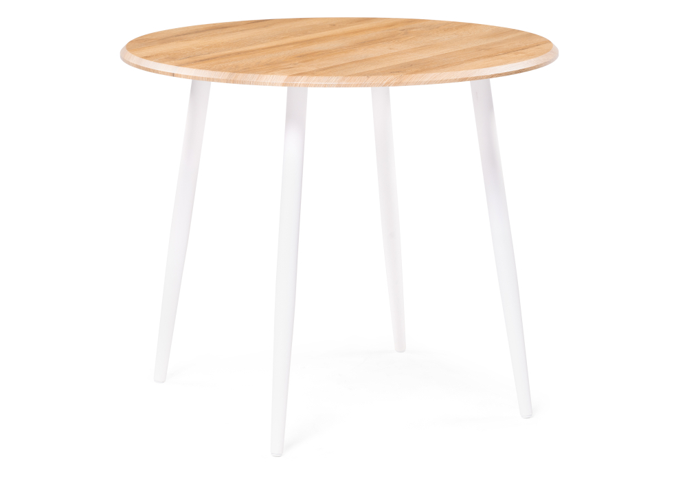 Стол деревянный Woodville Абилин 90 дуб вотан / белый матовый 507214