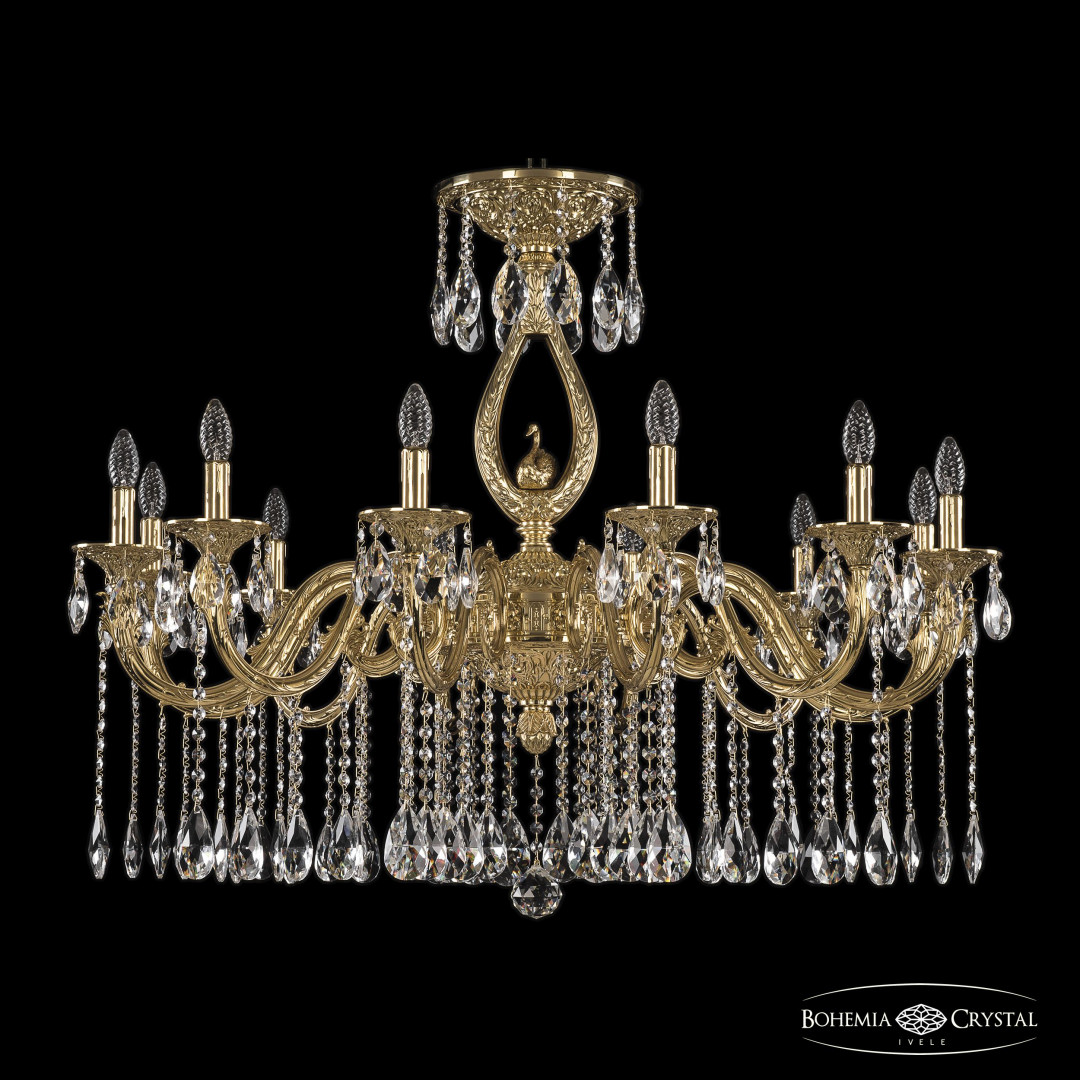 Люстра бронзовая с хрусталём 71401/12/360 A G FS2B