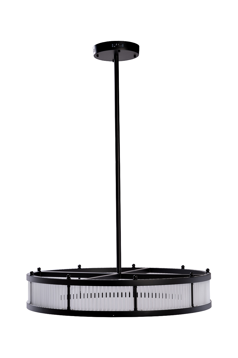 Люстра круглая стекло прозрачное/черный металл Garda Decor K2KM12851