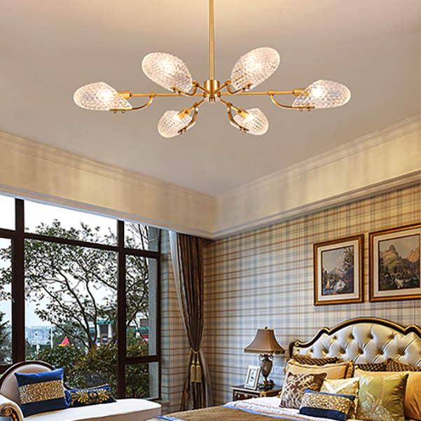 Потолочная люстра LORAINE L6 Brass Black by ImperiumLoft