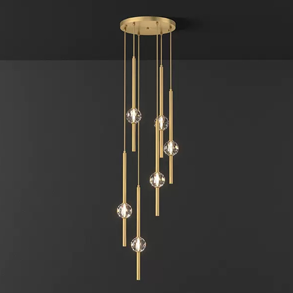 Подвесной светильник SOCRATES COMBO D30 L6 Brass by ImperiumLoft