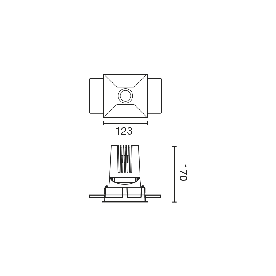 Встраиваемый светильник DEEP 90 C SMARCO черный 15° 3000K CRI95 SPREAD Faro