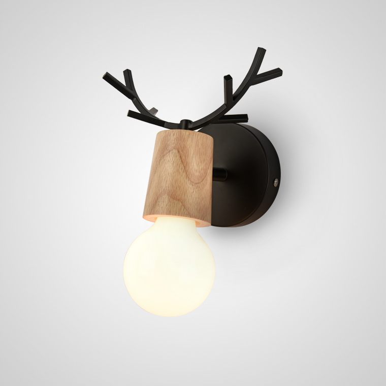 Бра с рожками DEER A Wood/Black by ImperiumLoft