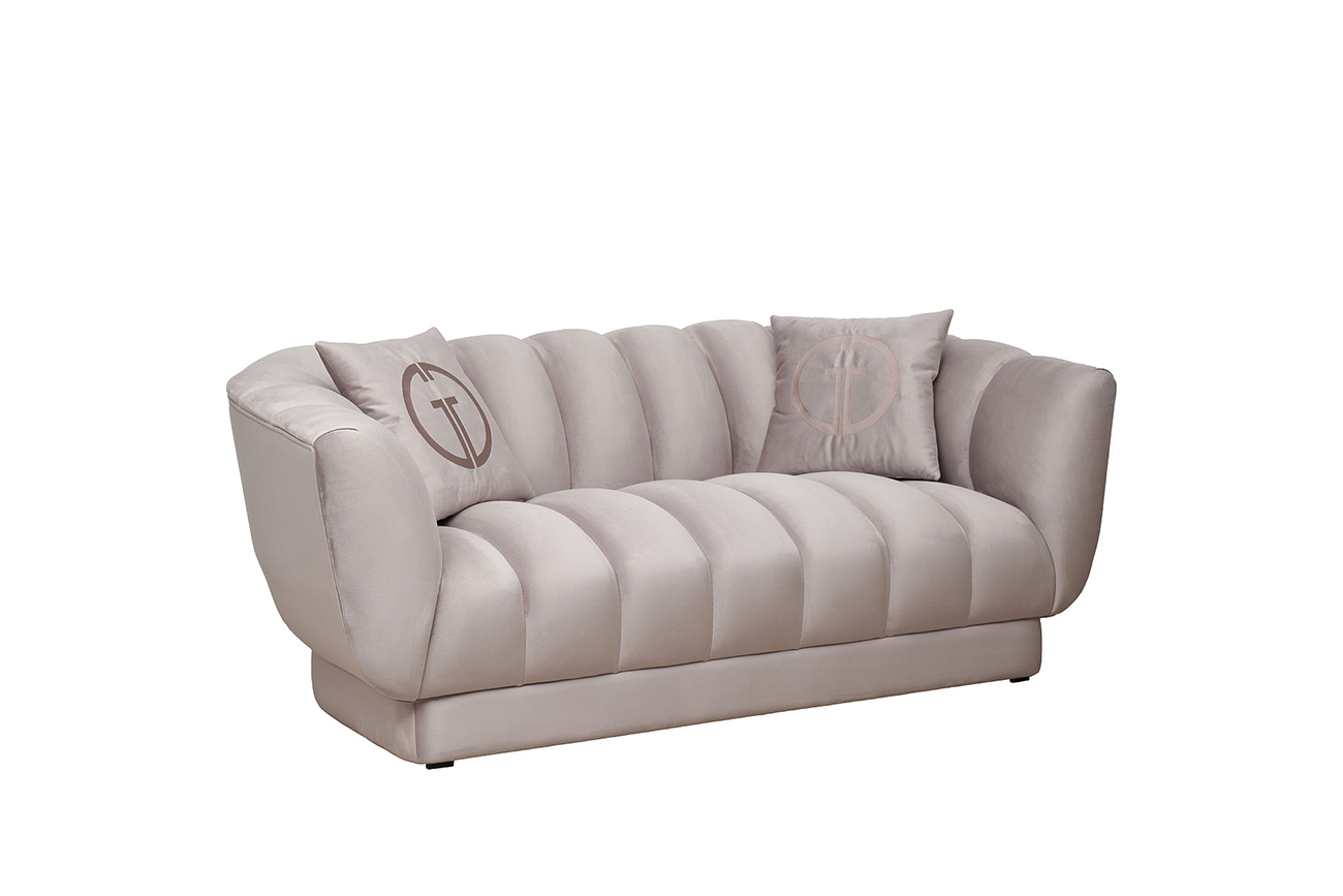 Диван Fabio двухместный велюровый бежевый Garda Decor FABIO-2-2K-Colt1001