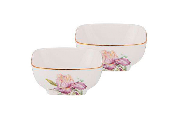 Набор из 2х квадратных салатников "Ирисы" Garda Decor 590-345