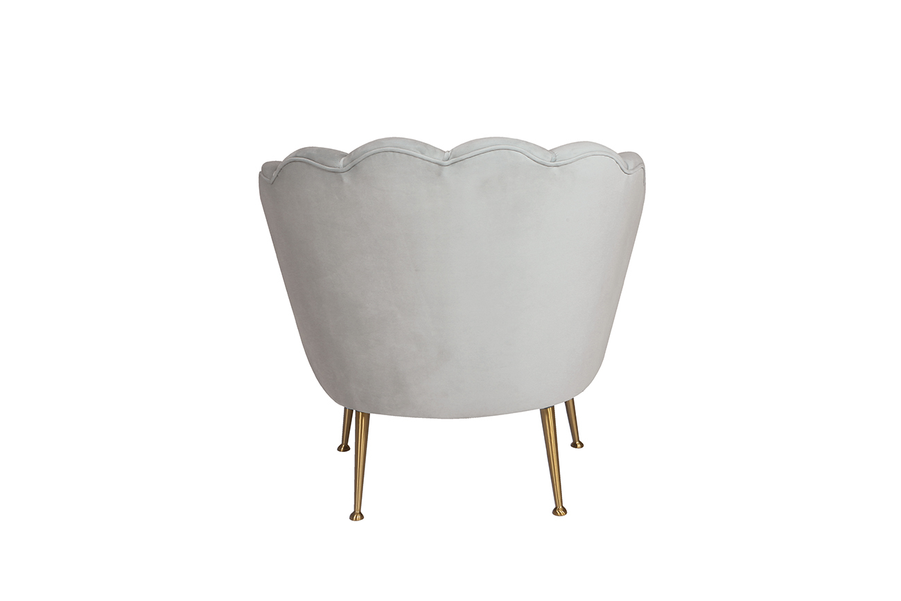 Кресло велюровое серое Garda Decor 87YY-1907 KRES SER