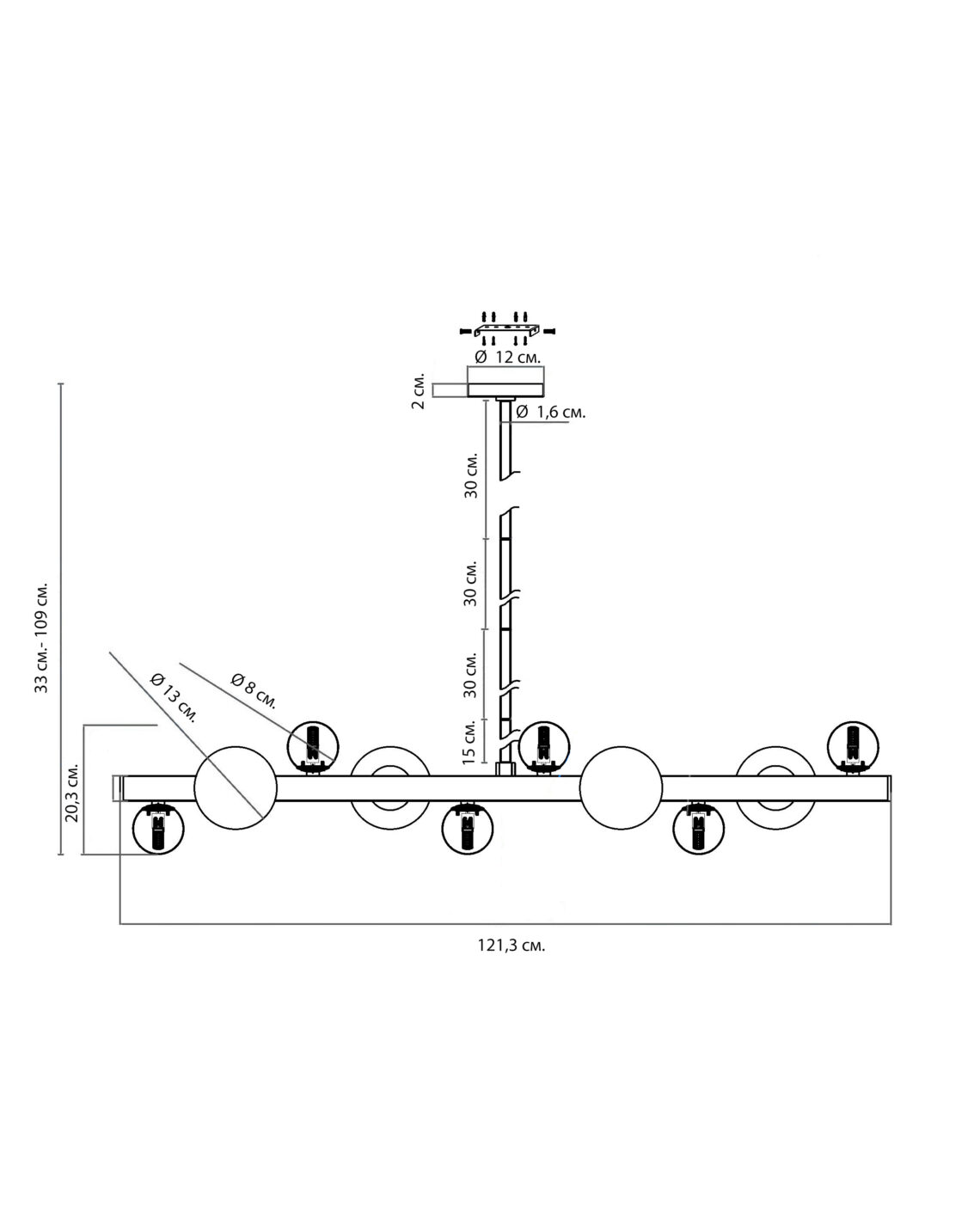 Чёрная люстра Квинт Louvre Home P7556PA