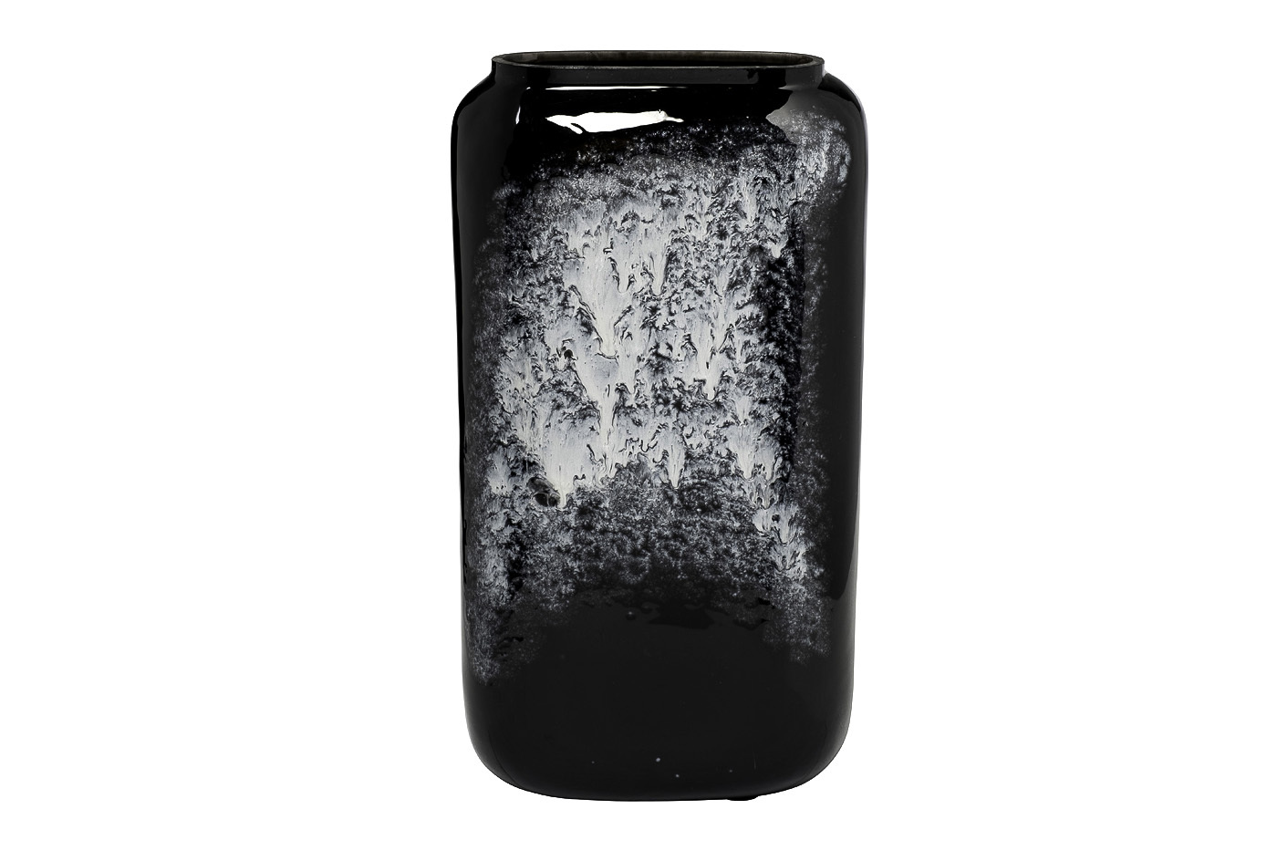 Ваза стеклянная серо-черная Garda Decor 71PN-5187