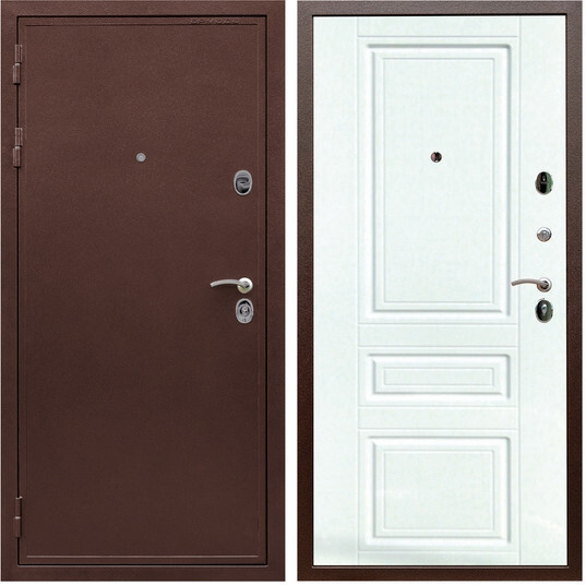 Дверь входная Graf Престиж 2 Антик медь / МДФ 16 мм ФЛ-243 Ясень белый