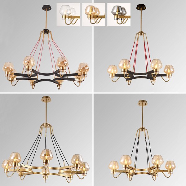Люстра MONTALEMBERT by Studios 6 lamps Gold/Transparent by ImperiumLoft