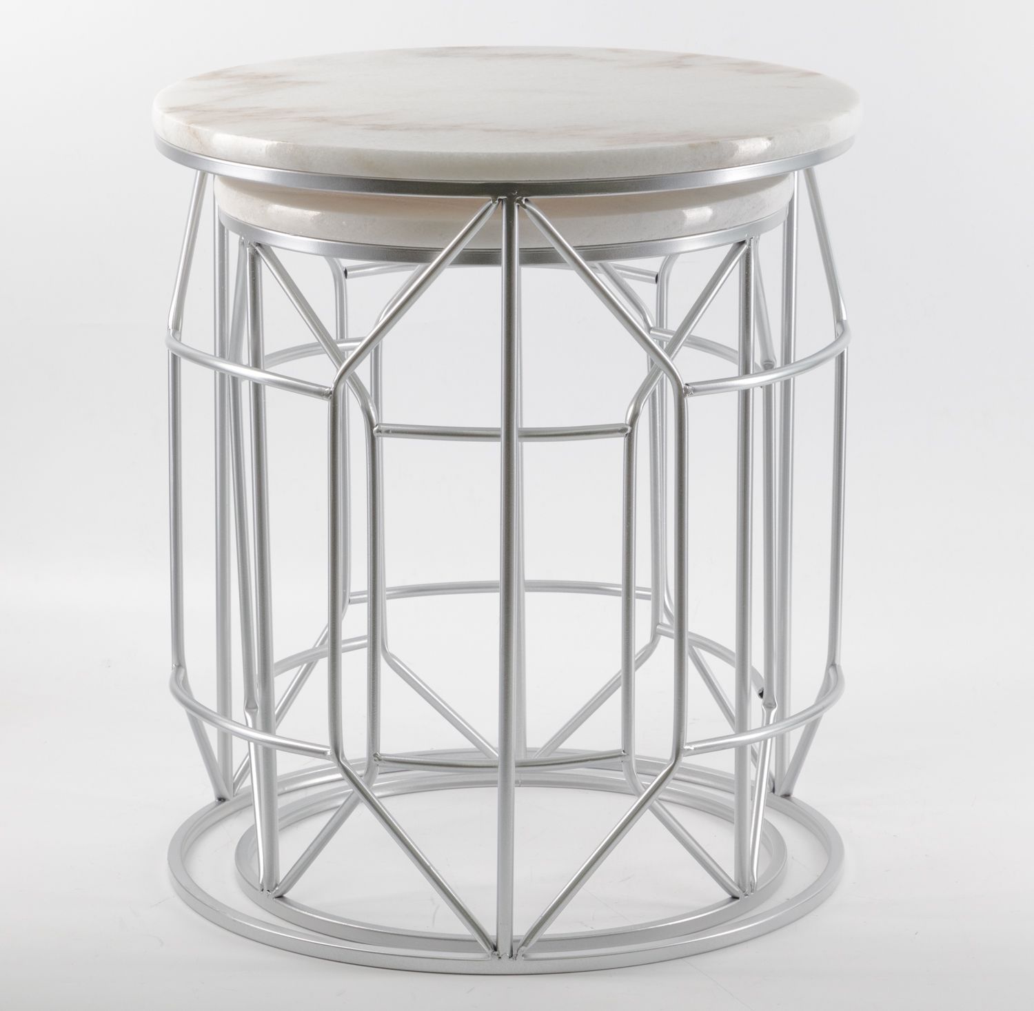 Столики интерьерные с белым мрамором, набор, Glasar 54-194/193