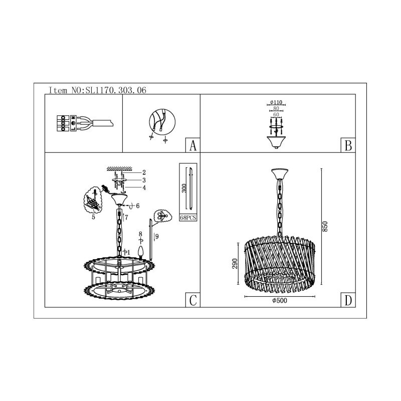 Подвесная люстра ST Luce SL1170.303.06