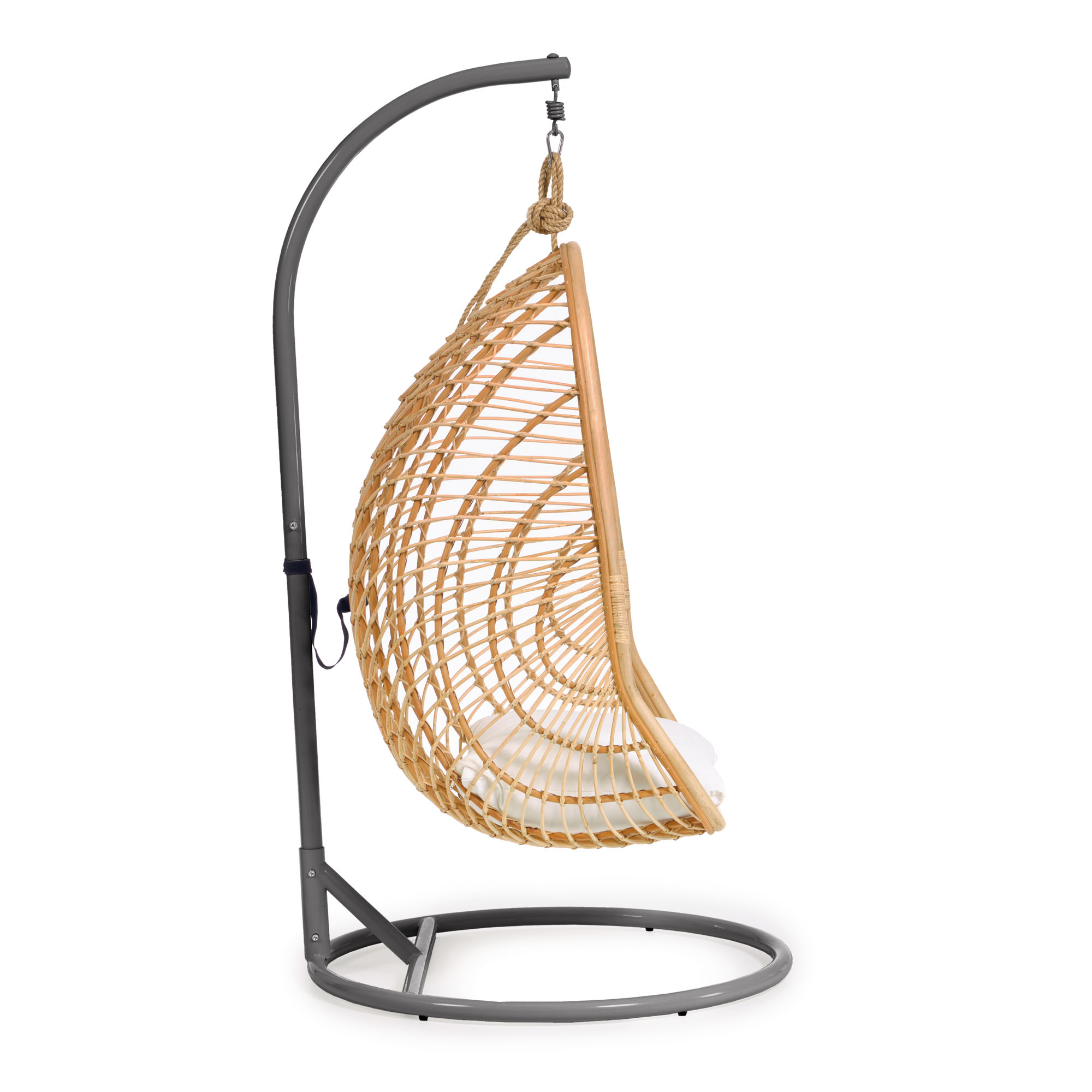 Ekaterina подвесное кресло из ротанга с темно-серой ножкой La Forma (ex Julia Grup)
