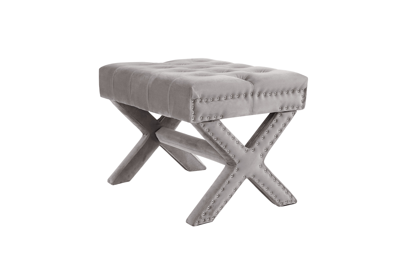 Пуф велюровый серый Garda Decor Neil GR