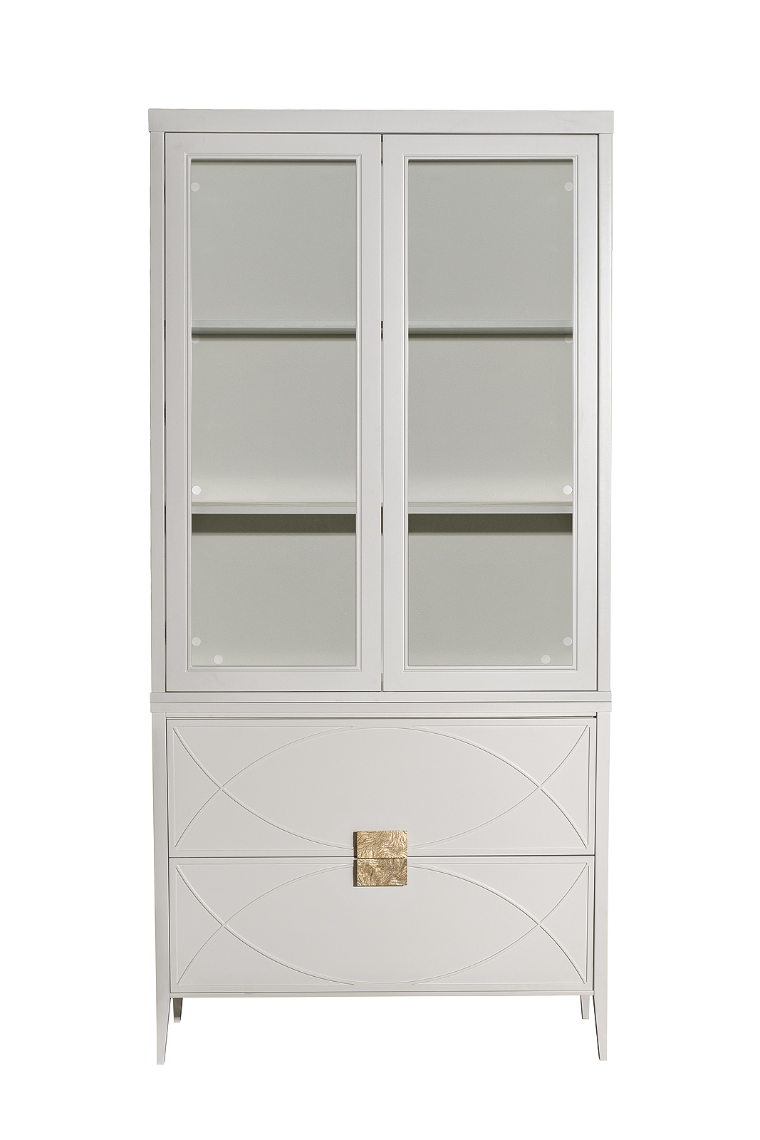 Шкаф-витрина 2 стеклянных фасада с комодом с 2-мя ящиками Garda Decor 151SV-000025