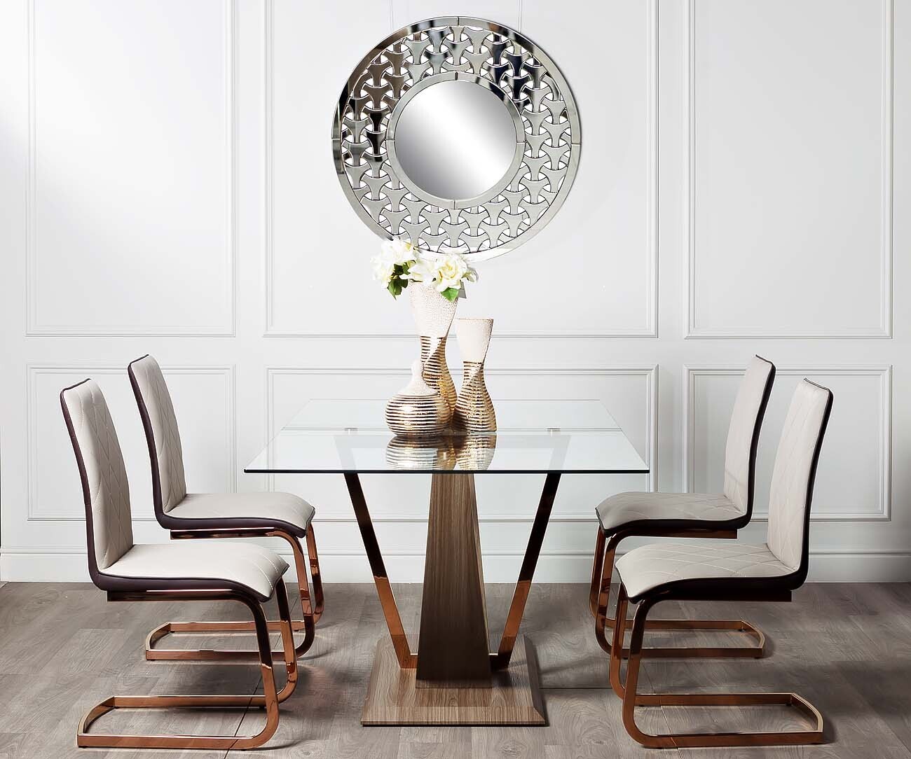 Стол обеденный со стеклом Garda Decor 30F-907