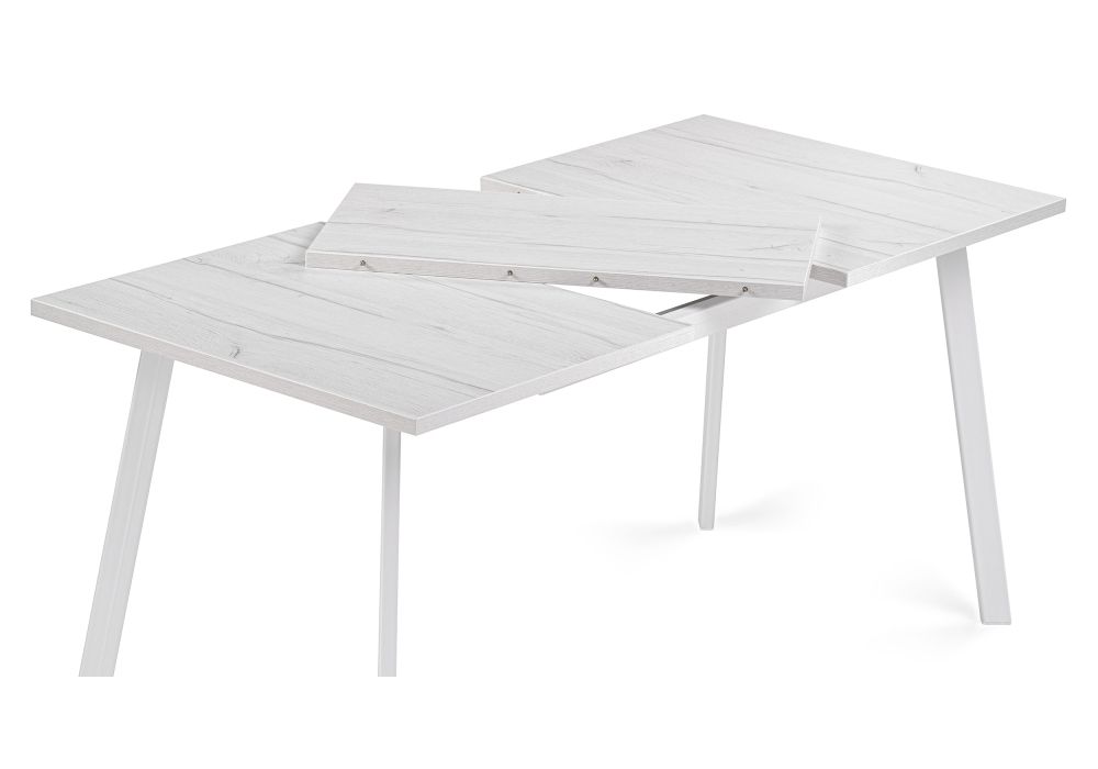 Стол деревянный Woodville Колон Лофт 120(160)х75х75 25 мм юта / белый матовый 489650