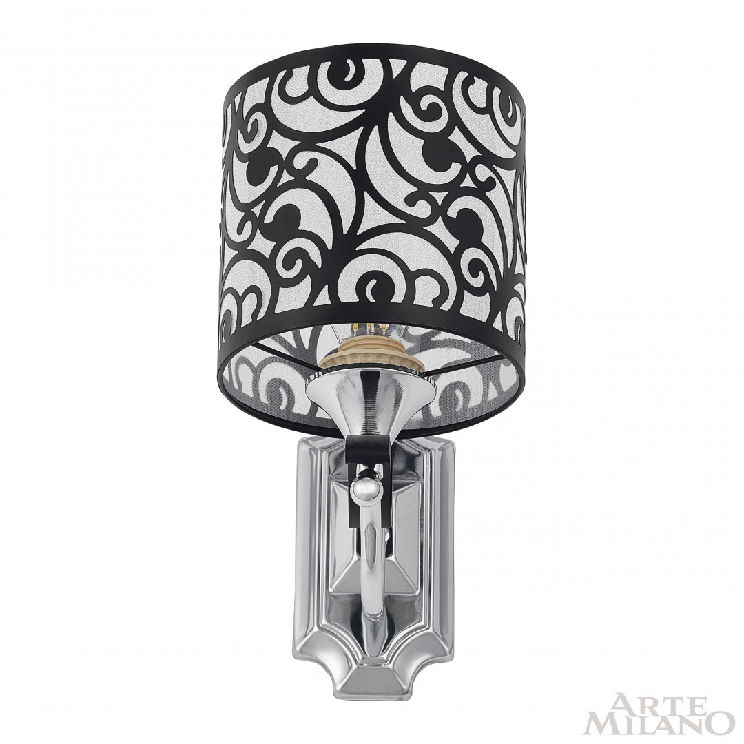 Бра с плафоном 304957/1W Bk/Ni Arte Milano