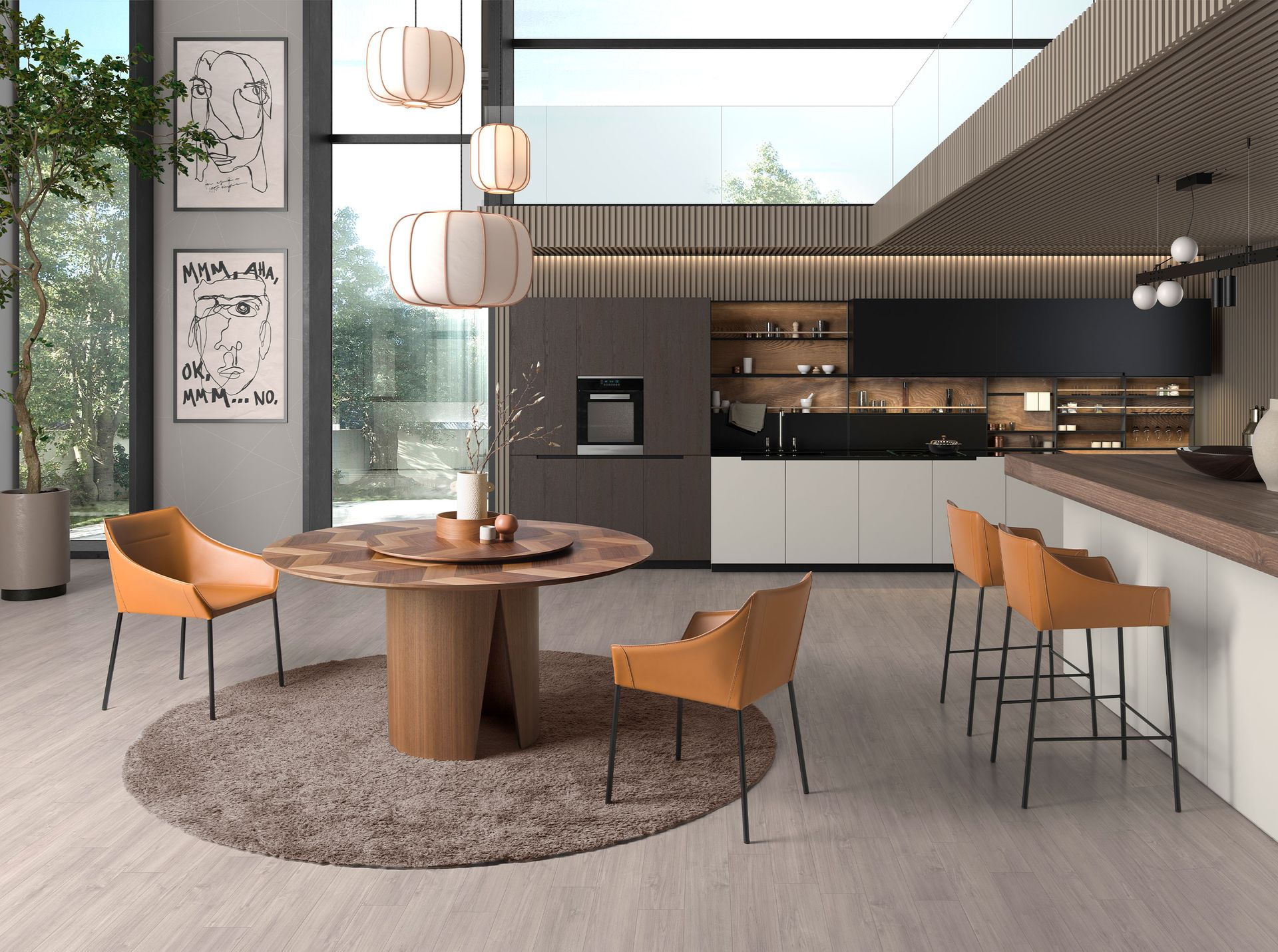 Круглый обеденный стол 1130/DT939 из грецкого ореха Angel Cerda