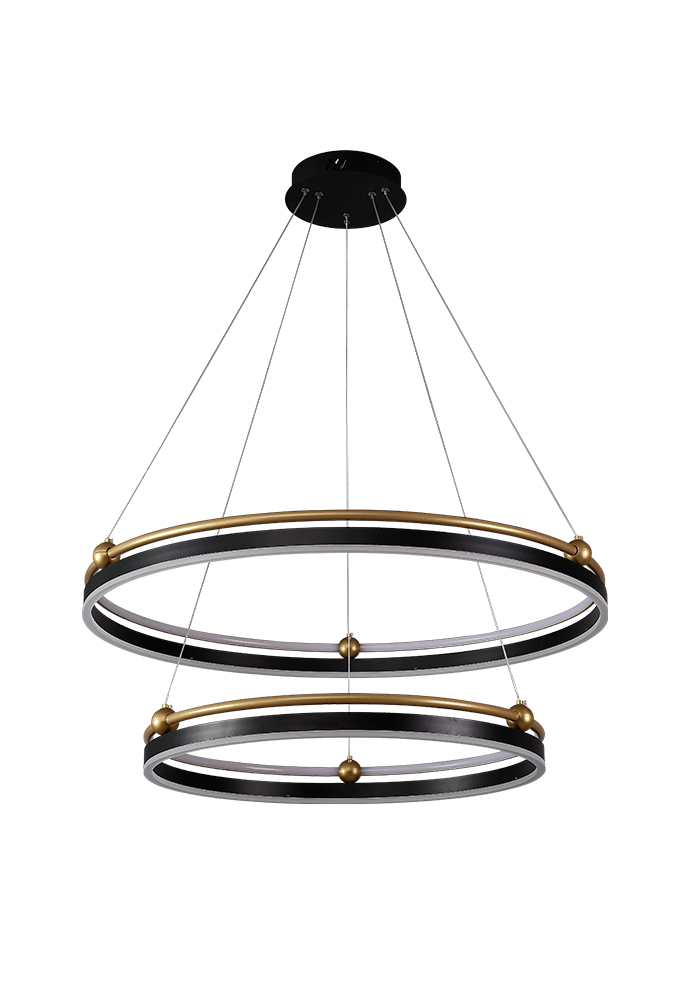 Люстра Crystal Lux FERNANDO SP123W LED D600+800 BLACK/GOLD