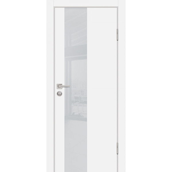 Межкомнатная дверь Graf P-6 лунный лакобель Белый (2000 х 700)