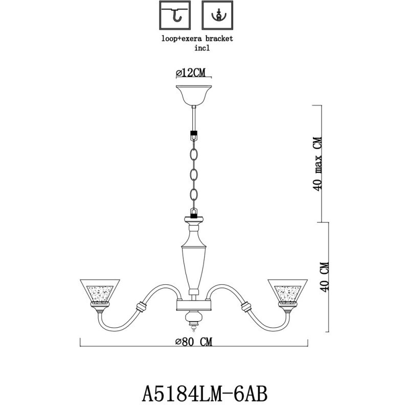 Подвесная люстра Arte Lamp A5184LM-6AB