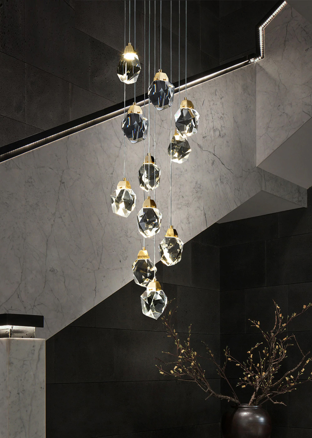 Подвесной светильник  Delight Collection Crystal rock 11 gold