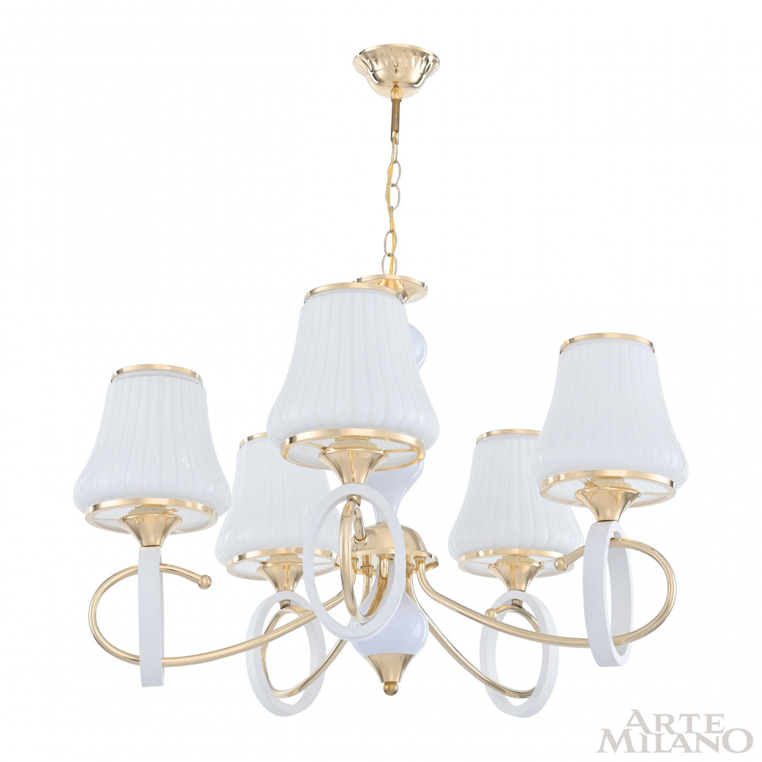 Люстра подвесная с плафонами 302387/5 Wh/Gd Arte Milano
