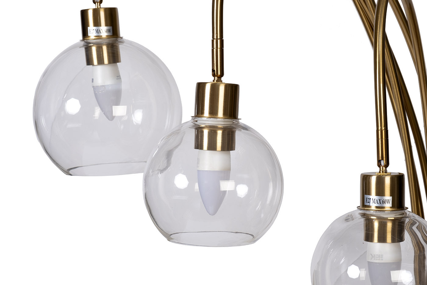 Торшер Grappolo латунь/стекло прозрачное Garda Decor 92EL-YG21102-5F