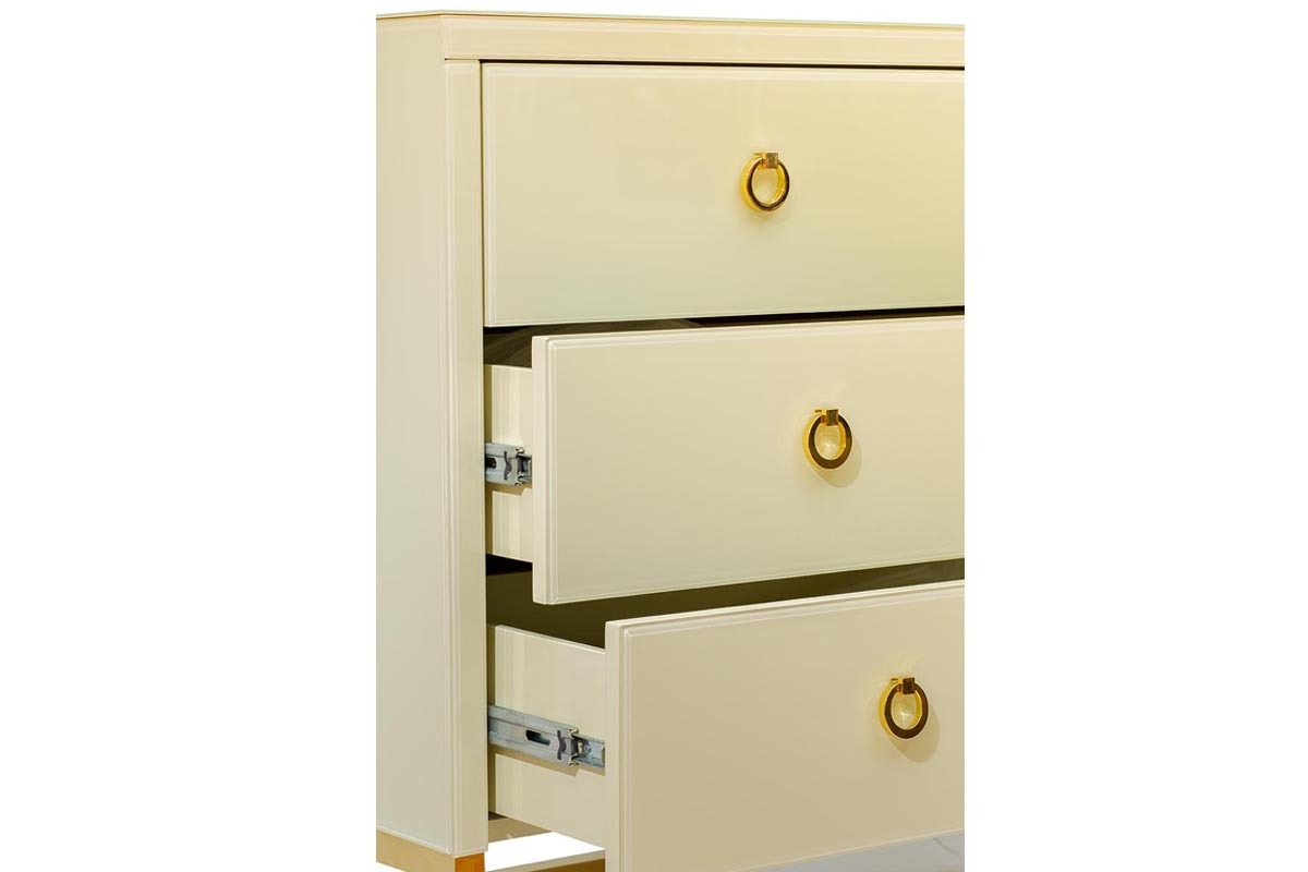 Комод со стеклянной столешницей бежевый Garda Decor KFG005E7