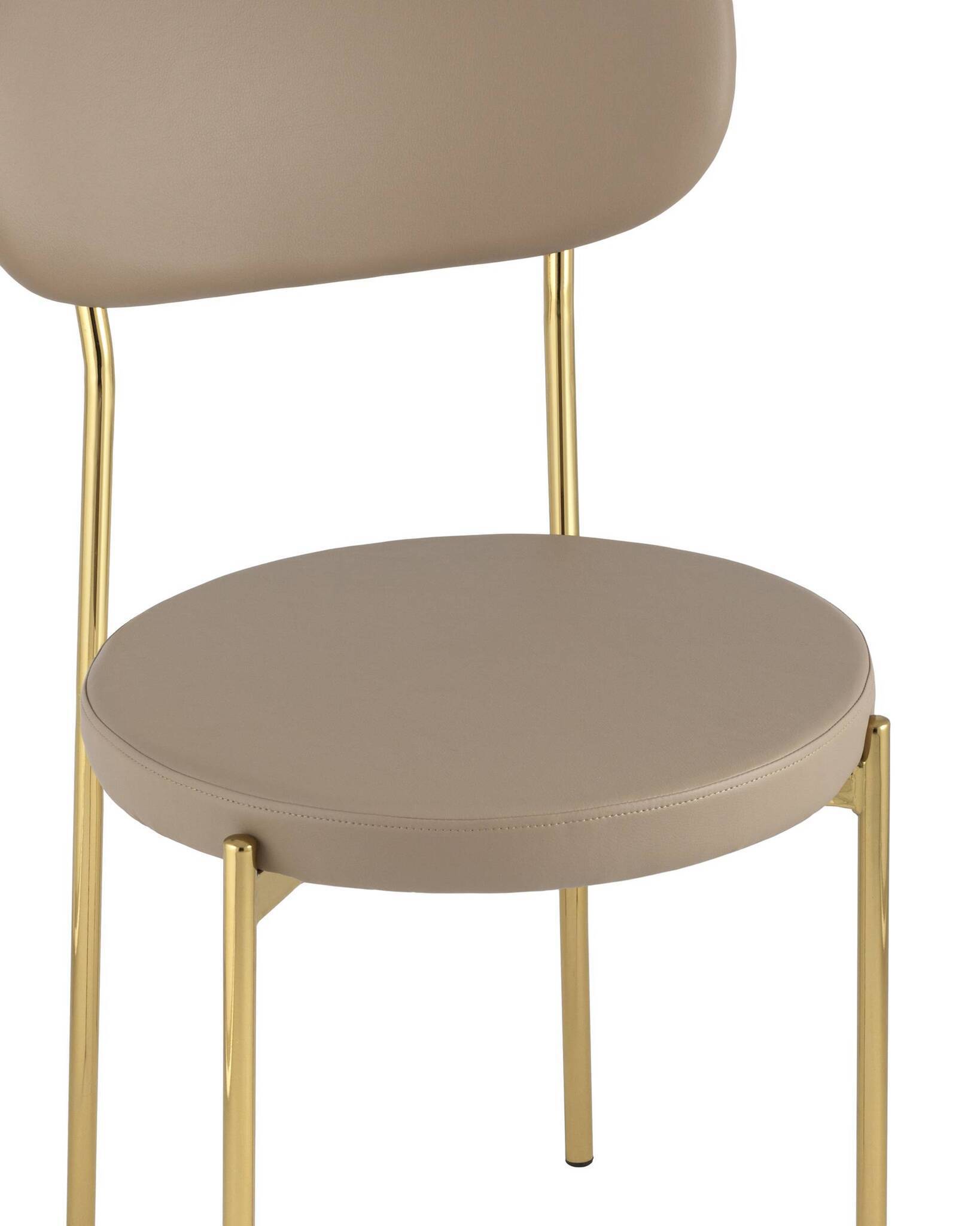 Стул Барбара экокожа бежевая золотые ножки Stool Group