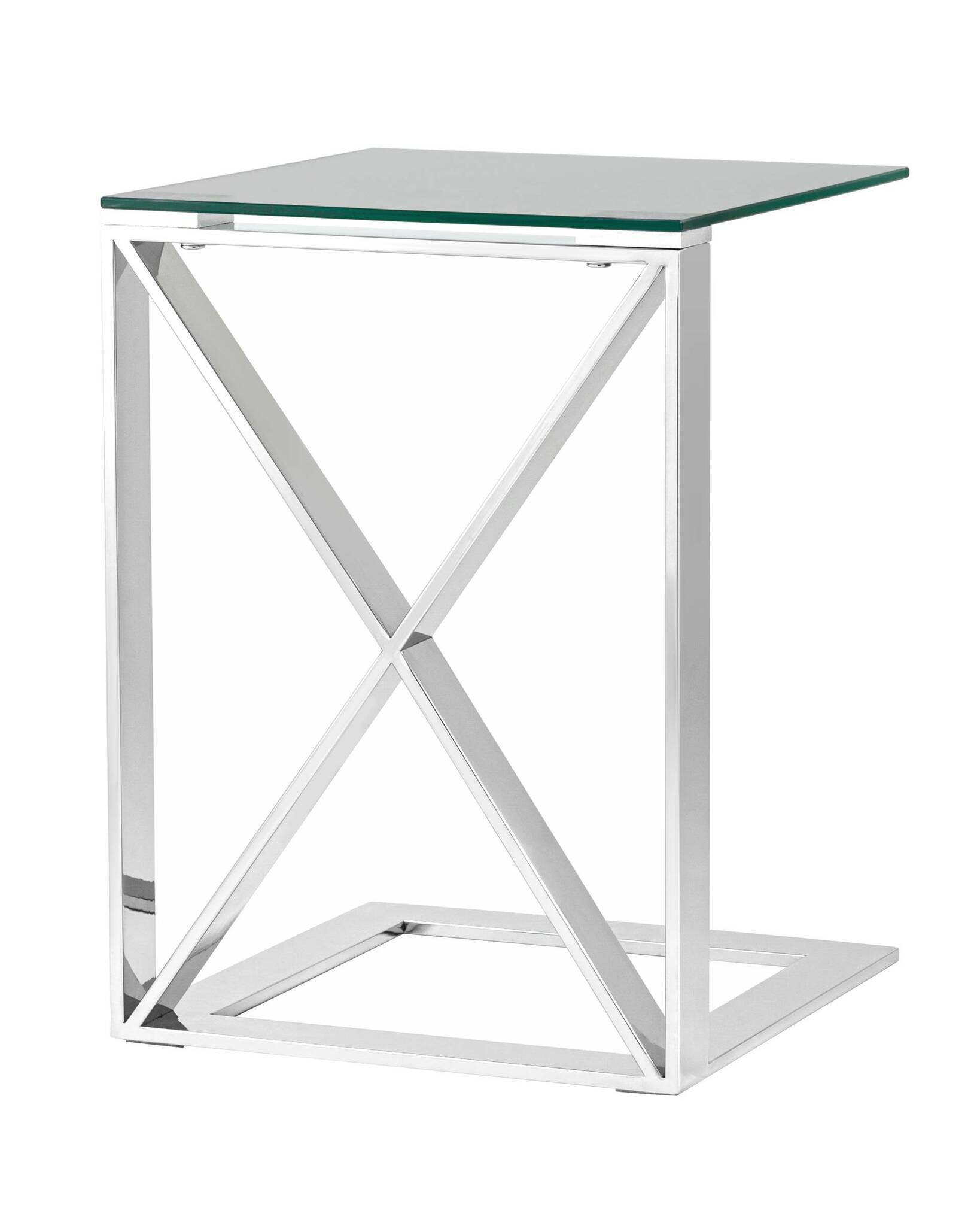 Журнальный стол 40*40 КРОСС серебро Stool Group
