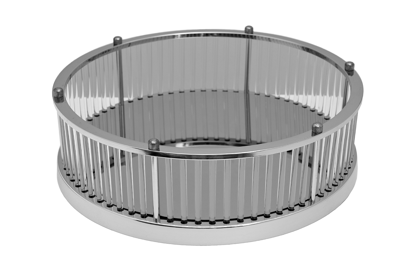 Поднос декоративный с серебрянными бортами d40 Garda Decor 2K299500-S