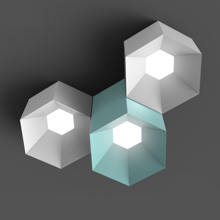 Потолочный светильник HEXAGON B H25 Grey by ImperiumLoft