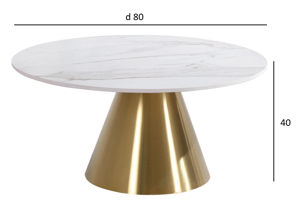 Стол журнальный круглый керамогранит белый Garda Decor 76AR-00910