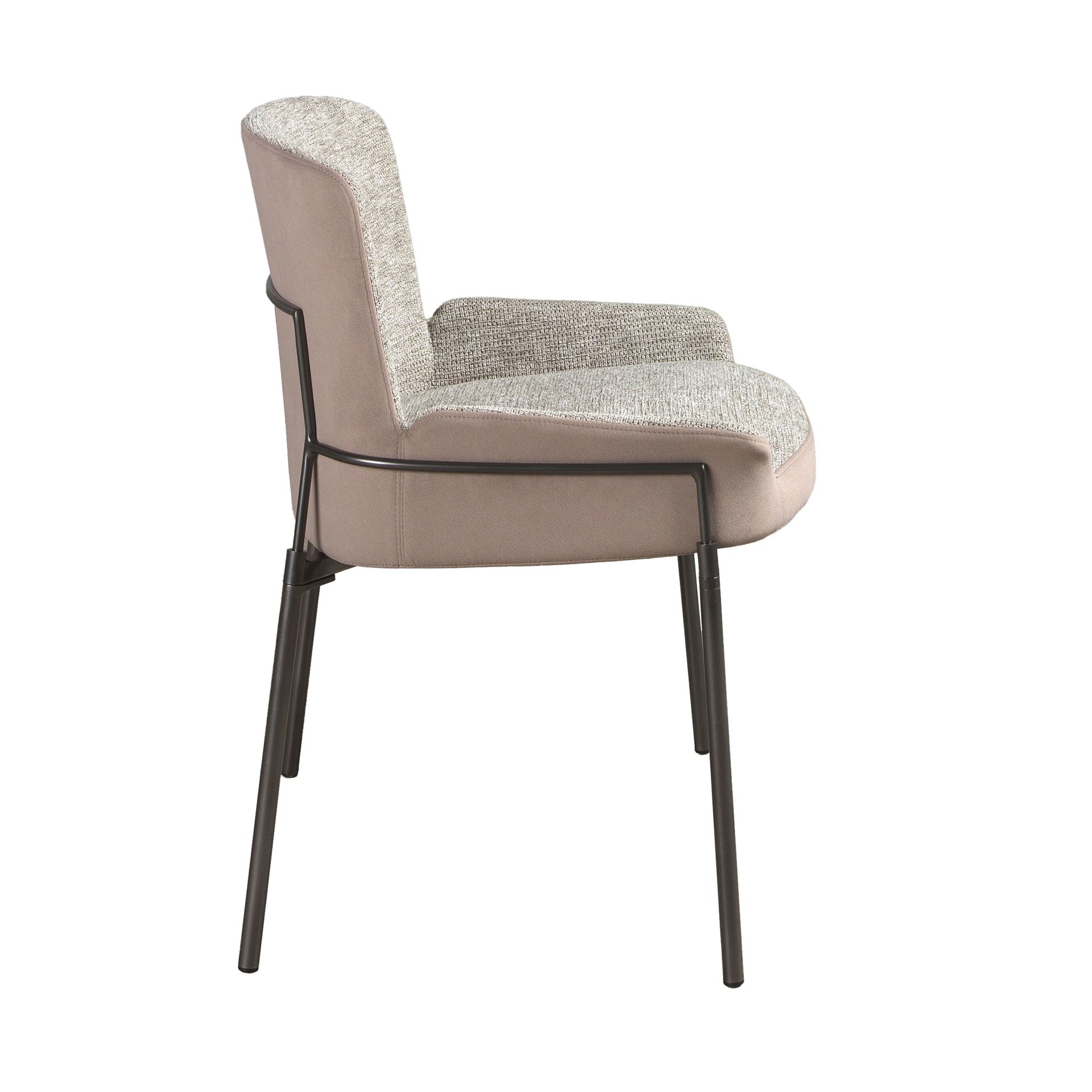 Стул 4171 из серой ткани и коричневого бархата Angel Cerda