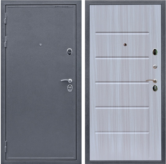 Дверь входная Graf Лондон 2 Антик серебро / МДФ 16 мм ФЛ-102 Сандал белый