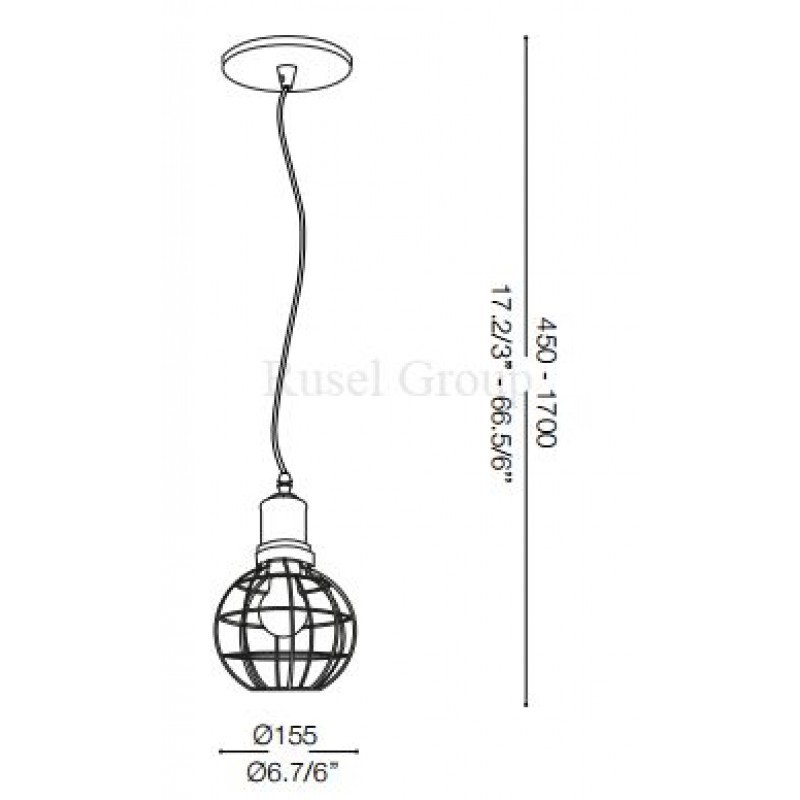 Подвесной светильник Ideal Lux CAGE SP1 ROUND