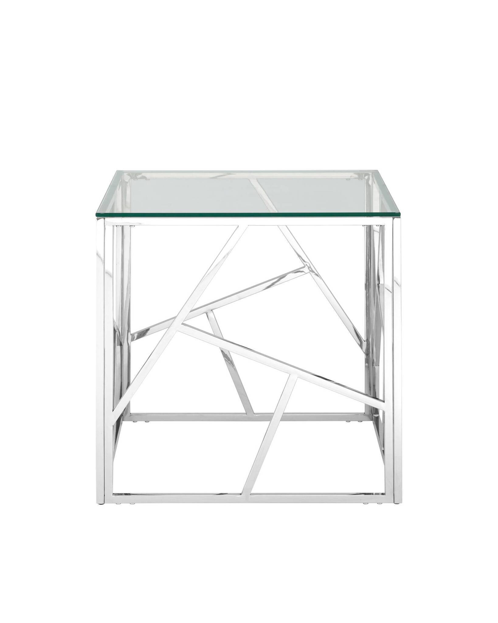 Журнальный столик 55*55 АРТ ДЕКО серебро Stool Group