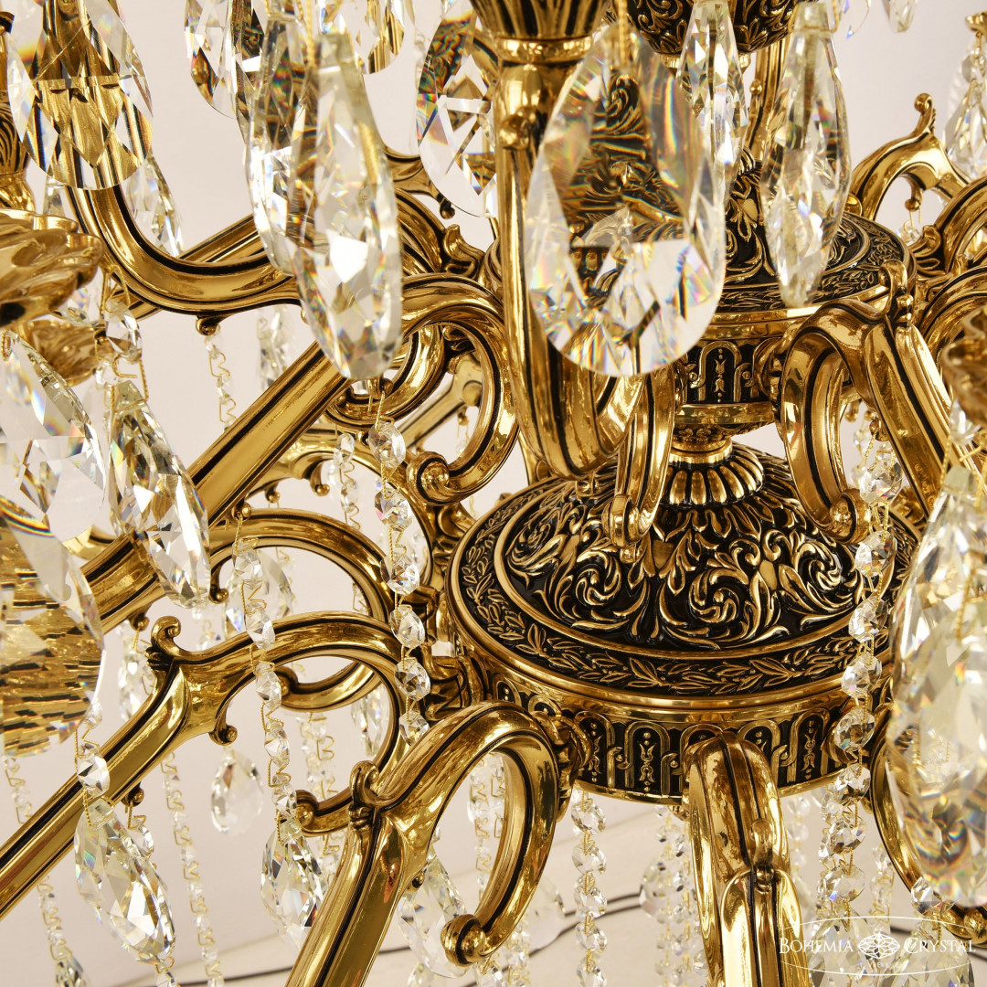 Люстра бронзовая с хрусталём 72102/12+6+6/300/2d B GB