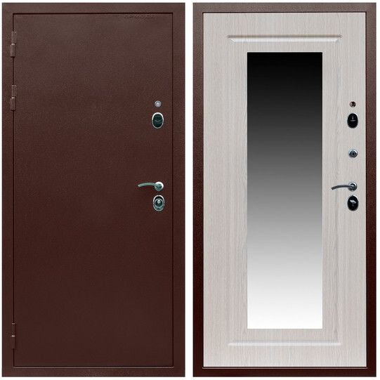 Дверь входная Graf Люкс ТП-70 Антик медь / МДФ 16 мм ФЛЗ-120 Дуб беленый