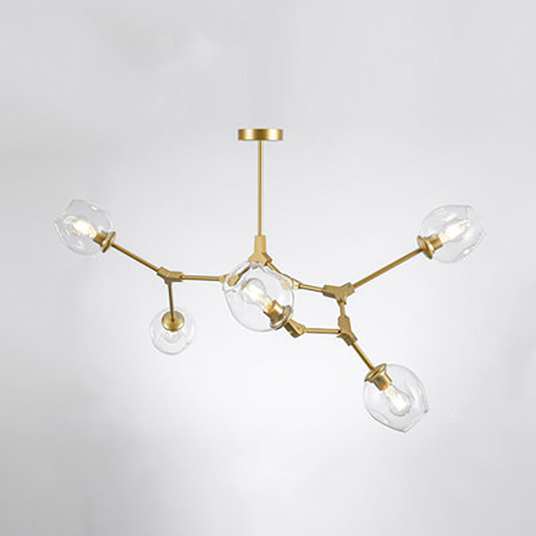 Люстра Адель Branching Bubble Chandelier L5 Brass Transparent by ImperiumLoft